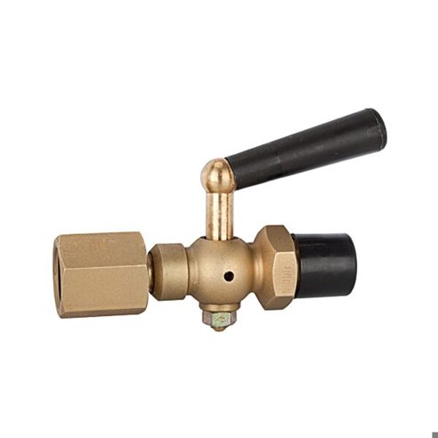 Gasabsperrventil mit Manometer-Absperrhahn | Zapfen-drehbare Muffe | Messing | G1/2 | 60x25x10 mm