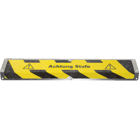 Antirutsch-Kantenprofil "Achtung Stufe" - Gelb/Schwarz - 635 x 120 mm | Treppenkanten-Schutzprofil