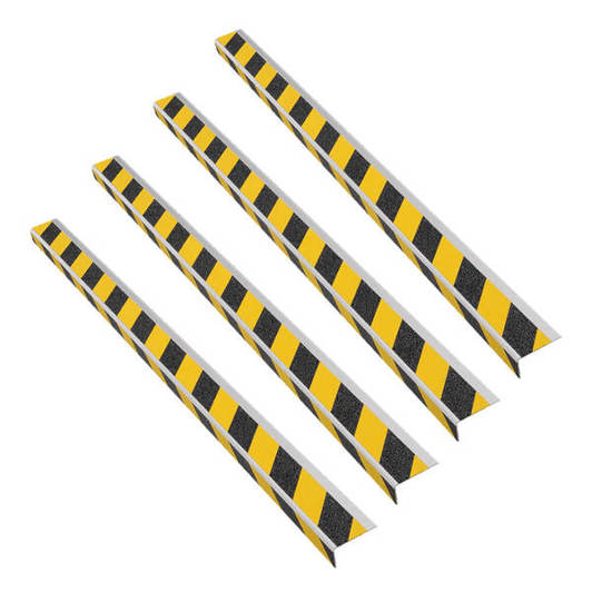 BIGPACK Treppenkanten-Schutzprofil ANTIRUTSCH-STAR - Gelb/Schwarz - Aluminium - 4 Stück - 100 x 5,4 x 3,1 cm