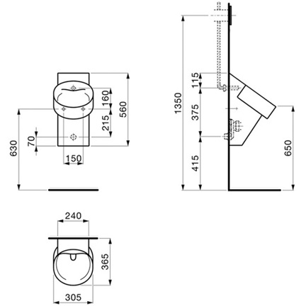 Laufen Urinal-Trennwand VAL - Keramisch Weiß Matt, H8472807570001