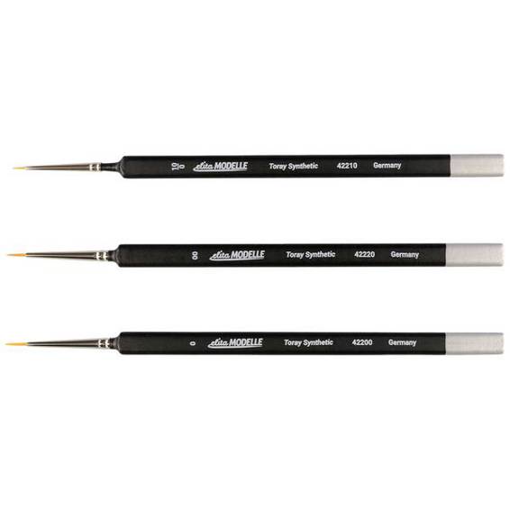 Elita 3-teiliges Toray Synthetikpinsel-Set