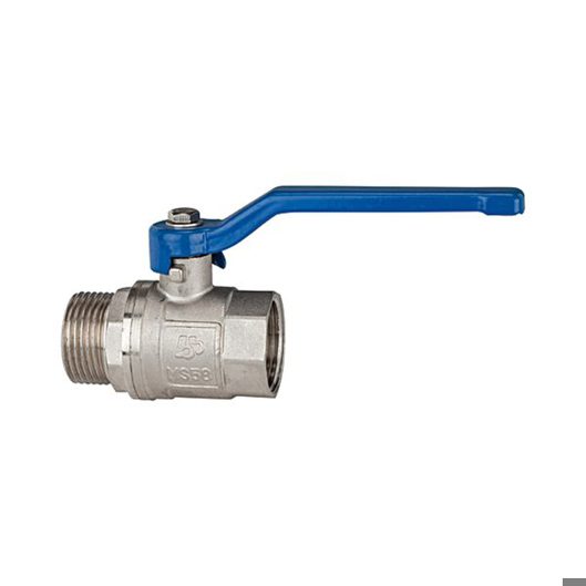 Gas-Kugelhahn »Valve Line« - Handhebel Blau - MS Vernickelt - IG/AG - G 2