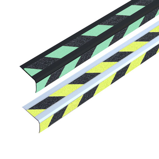 Antirutsch-Treppenkantenprofil - Tagesfluoreszierend - Schwarz/Gelb - Selbstklebend