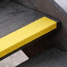 Antirutsch Treppenkanten Profil aus GFK - Extra Stark, Gelb, 70x1000 mm | Kunststoff Sicherheitslösung