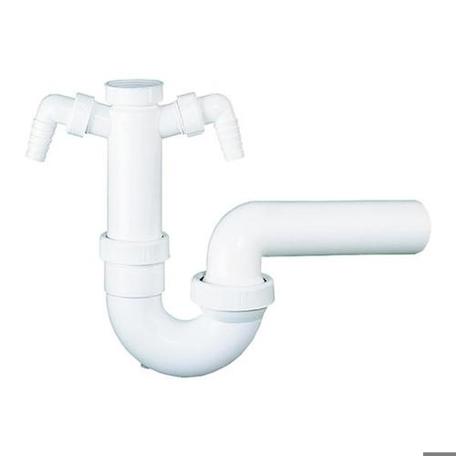 DL Röhren-Siphon 100/2 - 1 1/2" x DN40 mit 2 WA-Anschlüssen