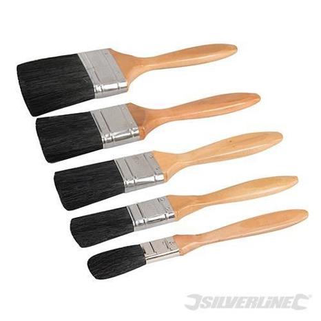 Qualitätsmalerpinsel Set – 5-teilig | Flachpinsel & Lackierpinsel für präzise Farbaufträge