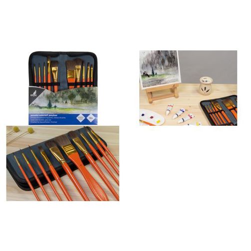 Kangaro Aquarell-Pinsel-Set 10-teilig im Etui - Professionelles Malzubehör