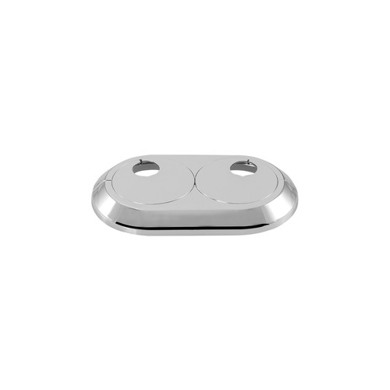 Doppel-Scharnierrosetten 20mm | Verstellbar 35-58mm | Kunststoff ASW #161420 | Verchromt