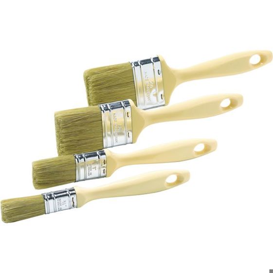 SCHULLER 4-teiliges Lackierpinsel-Set mit Flachpinseln in 20, 30, 50 und 60 mm Breite