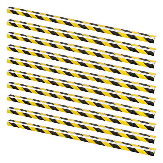 BIGPACK Antirutsch-Stufenprofil (10 Stück) - Gelb/Schwarz | Aluminium | 100 x 5,4 x 3,1 cm - Treppenkanten-Schutzprofil