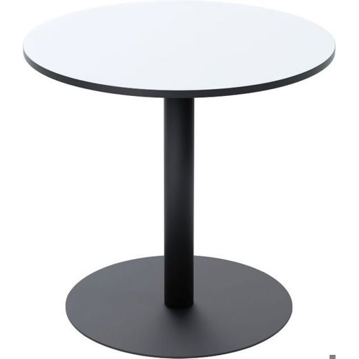 Bistrotisch Paperflow Mezzo - Rund, Ø 800mm x H 750mm - Melaminharzbeschichtete MDF-Platte & Stahlgestell - Weiss/Mattschwarz