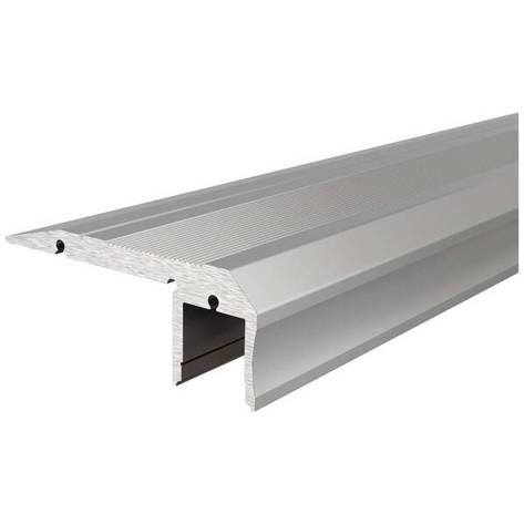 Aluminium Treppenstufenprofil Deko Light 970522 - 3m (B x H x T: 55 x 20,5 mm) - Treppenkanten-Schutzprofil