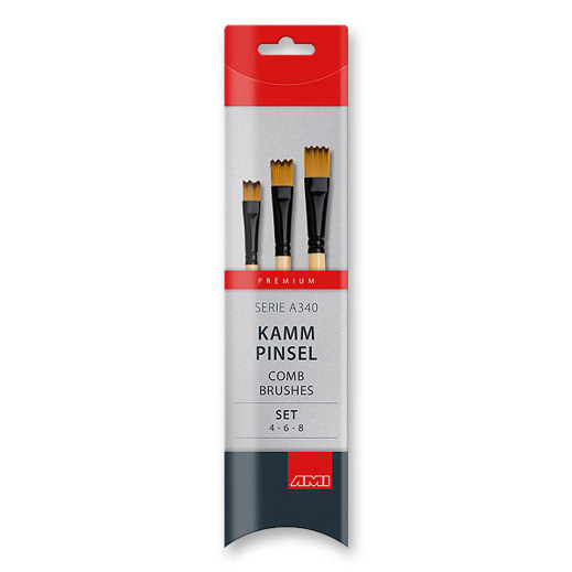 AMI 586742 Kammpinsel Serie A340 - 3er Set Effektpinsel