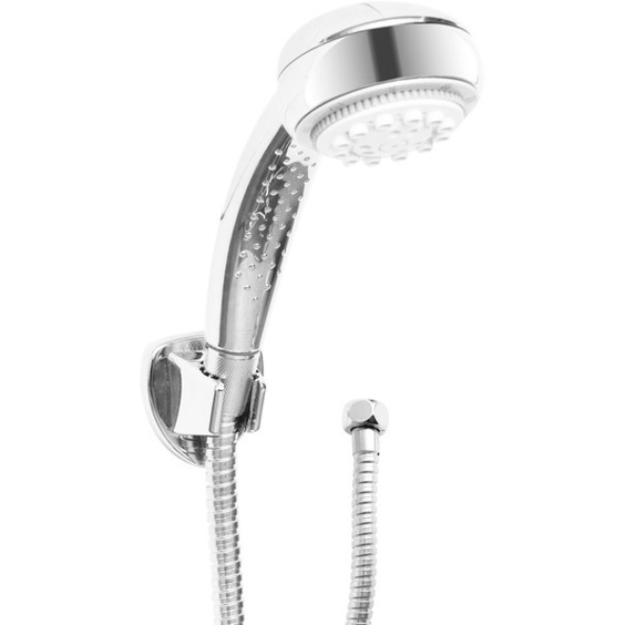 Carballo Brause-Set – Handbrause mit 8 Strahlarten & Antikalk-Funktion, inkl. Brauseschlauch (1/2 Zoll x 150 cm) und Wandhalter, Metall