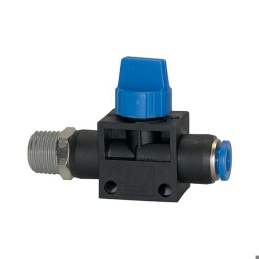 Gasabsperrventil »Blaue Serie« mit Steckanschluss - R 3/8 a., Schl.-Ø 10 mm